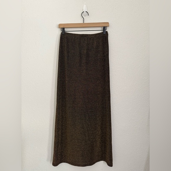Reformation Zion Long Sleeve Midi Skirt Metallic Two Piece Set Size Medium - Picture 11 of 12